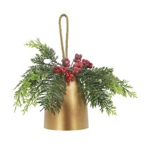 1 or 4 Gold Bell Berry Pine Leaf Wall Christmas Noel Decorations Winter Cottage